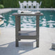 Gray |#| Commercial Grade All-Weather Adirondack Style Patio Side Table in Gray