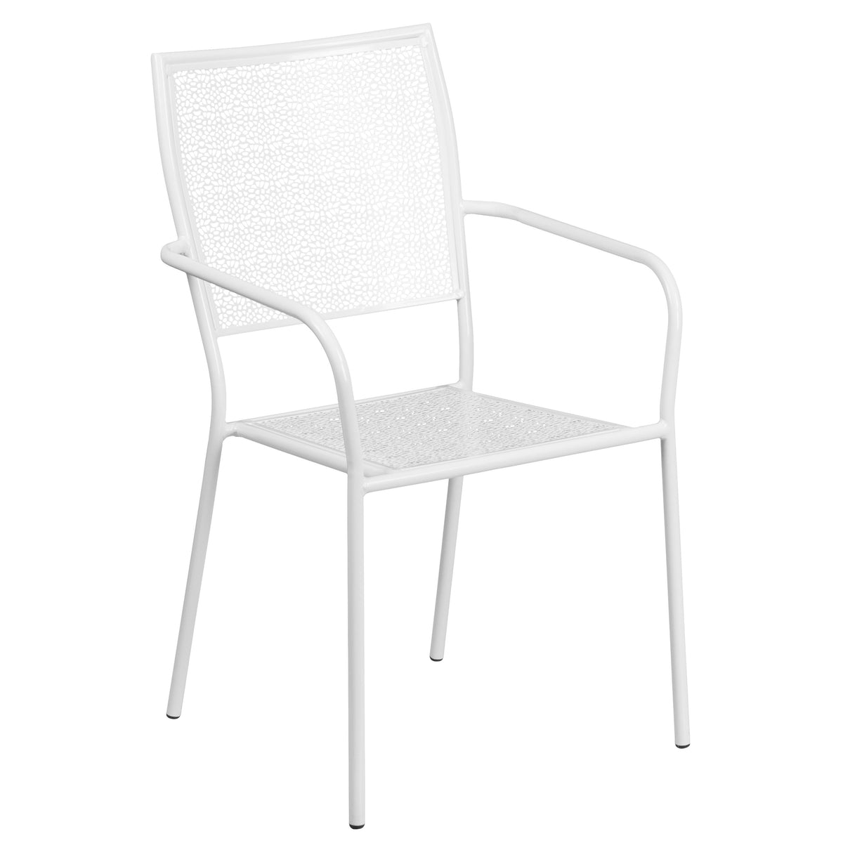 White |#| 28inch Square White Indoor-Outdoor Steel Folding Patio Table Set with 2 Chairs