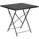 Black |#| 28inch Square Black Indoor-Outdoor Steel Folding Patio Table Set with 2 Chairs