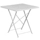 White |#| 28inch Square White Indoor-Outdoor Steel Folding Patio Table Set with 2 Chairs