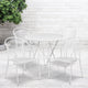 White |#| 30inch Round White Indoor-Outdoor Steel Folding Patio Table Set with 4 Chairs