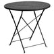 Black |#| 30inch Round Black Indoor-Outdoor Steel Folding Patio Table Set with 4 Chairs