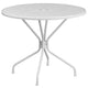 White |#| 35.25inch Round White Indoor-Outdoor Steel Patio Table Set with 4 Round Back Chairs