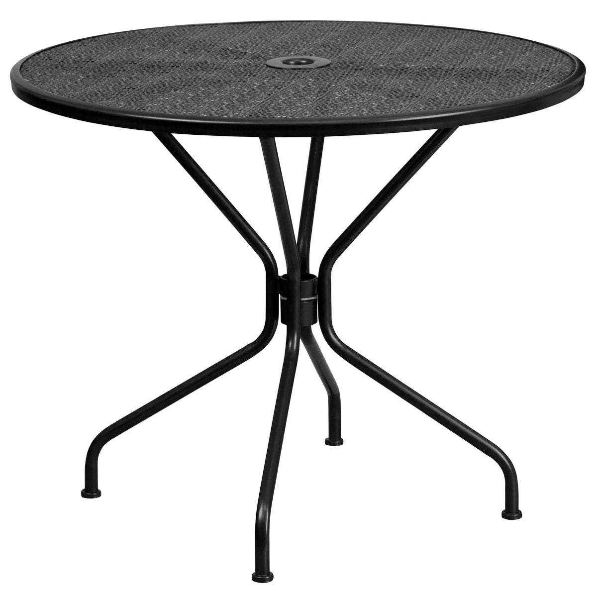 Flash Furniture Indoor-Outdoor Steel Patio Table , Black