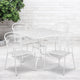 White |#| 35.5inch Square White Indoor-Outdoor Steel Patio Table Set w/ 4 Round Back Chairs