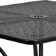 Black |#| 35.5inch Square Black Indoor-Outdoor Steel Patio Table Set w/ 4 Round Back Chairs