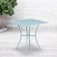 Sky Blue |#| 28inch Square Sky Blue Indoor-Outdoor Steel Patio Table - Restaurant Seating