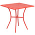 Oia Commercial Grade Square Patio Table | Outdoor Steel Square Patio Table