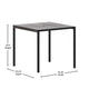 Gray Wash Teak |#| Steel All-Weather Patio Dining Table with Gray Wash Faux Teak Slat Top-Seats 4