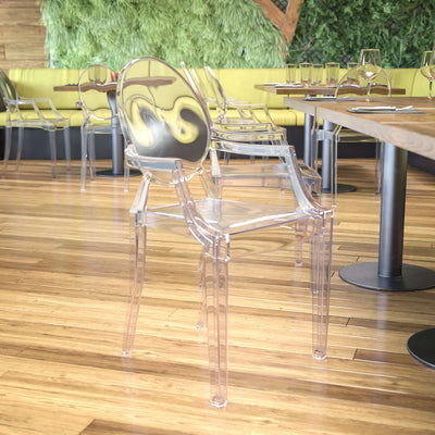 Oval Back Ghost Chair with Arms - View 2
