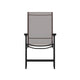 Brown |#| Portable Brown Outdoor Folding Patio Sling Chair with Black Frame - Set of 2