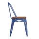 Blue/Teak |#| All-Weather Commercial Stack Chair & Poly Resin Seat - Blue/Teak