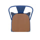 Blue/Teak |#| All-Weather Commercial Stack Chair & Poly Resin Seat - Blue/Teak