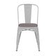 White/Gray |#| All-Weather Commercial Stack Chair & Poly Resin Seat - White/Gray