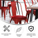 Red/Red |#| All-Weather Commercial Stack Chair & Poly Resin Seat - Red/Red