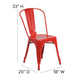 Red/Red |#| All-Weather Commercial Stack Chair & Poly Resin Seat - Red/Red