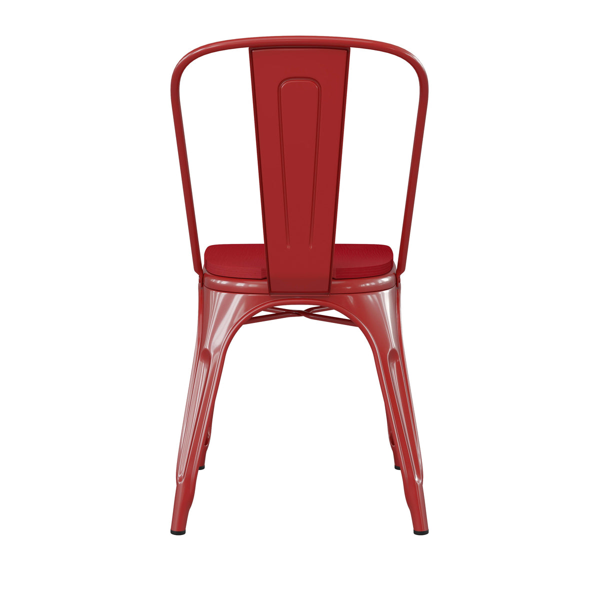 Red/Red |#| All-Weather Commercial Stack Chair & Poly Resin Seat - Red/Red