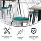 White/Mint Green |#| All-Weather Commercial Stack Chair & Poly Resin Seat - White/Mint