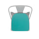 White/Mint Green |#| All-Weather Commercial Stack Chair & Poly Resin Seat - White/Mint