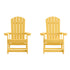 Savannah All-Weather Poly Resin Wood Adirondack Rocking Chair with Rust Resistant Stainless Steel Hardware - Set of 2