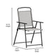 Gray |#| Set of 2 All-Weather Textilene Patio Sling Chairs with Armrests - Gray