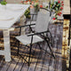 Gray |#| Set of 2 All-Weather Textilene Patio Sling Chairs with Armrests - Gray