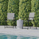 Gray |#| Set of 2 All-Weather Textilene Patio Sling Chairs with Armrests - Gray