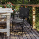 Black |#| Set of 2 All-Weather Textilene Patio Sling Chairs with Armrests - Black