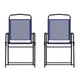 Navy |#| Set of 2 All-Weather Textilene Patio Sling Chairs with Armrests - Navy