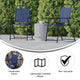 Navy |#| Set of 2 All-Weather Textilene Patio Sling Chairs with Armrests - Navy