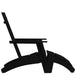 Black |#| Set of 2 Indoor/Outdoor 2-Slat Adirondack Style Chairs & Footrests in Black