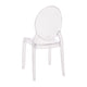 Set of 4 Extra Wide Resin All-Weather Transparent Crystal Ghost Banquet Chairs