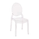 Set of 4 Extra Wide Resin All-Weather Transparent Crystal Ghost Banquet Chairs