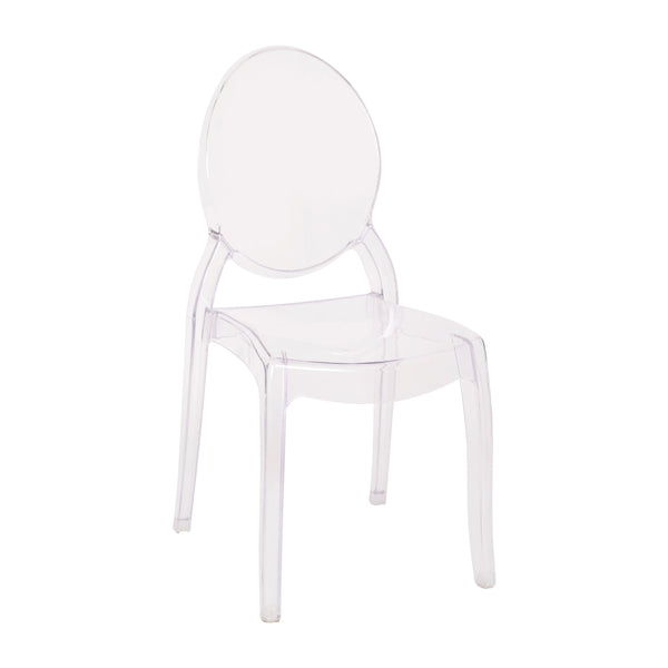 Set of 4 Extra Wide Resin All-Weather Transparent Crystal Ghost Banquet Chairs