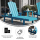 Blue |#| 3pc Commercial Indoor/Outdoor Adirondack Set with 2 Loungers, Side Table in Blue