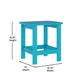 Blue |#| 3pc Commercial Indoor/Outdoor Adirondack Set with 2 Loungers, Side Table in Blue