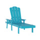 Blue |#| 3pc Commercial Indoor/Outdoor Adirondack Set with 2 Loungers, Side Table in Blue