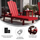 Red |#| 3pc Commercial Indoor/Outdoor Adirondack Set with 2 Loungers, Side Table in Red