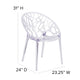Transparent Oval Shaped Stacking Side Chair with Artistic Pattern Design