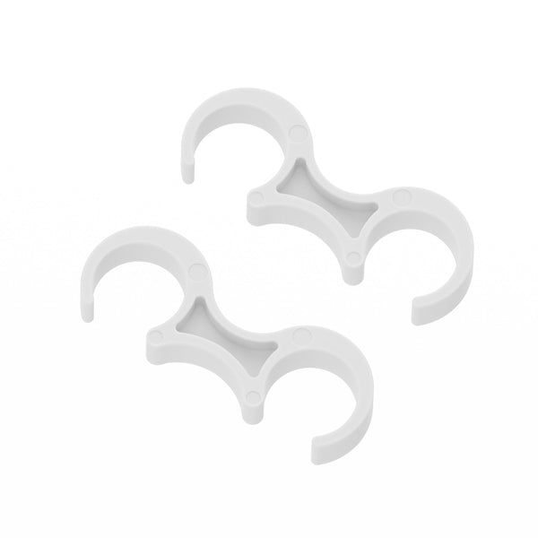 White |#| White Wide Plastic Ganging Clips - Set of 2 - Designed For .75" Diameter Frames