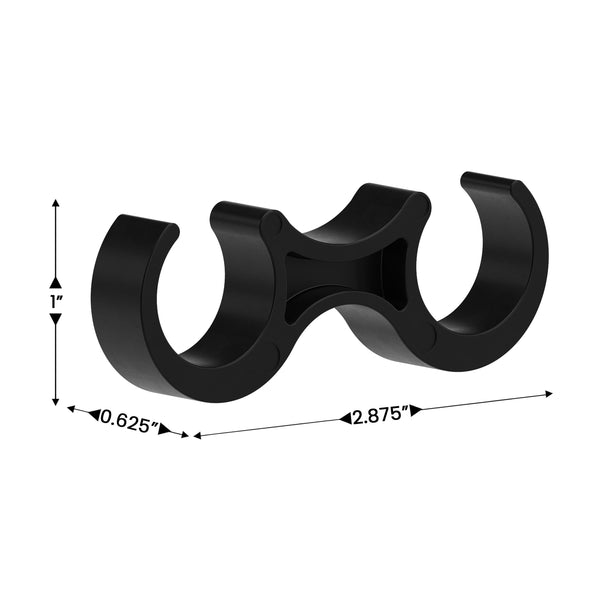 Black |#| Black Wide Plastic Ganging Clips - Set of 2 - Designed For .75" Diameter Frames