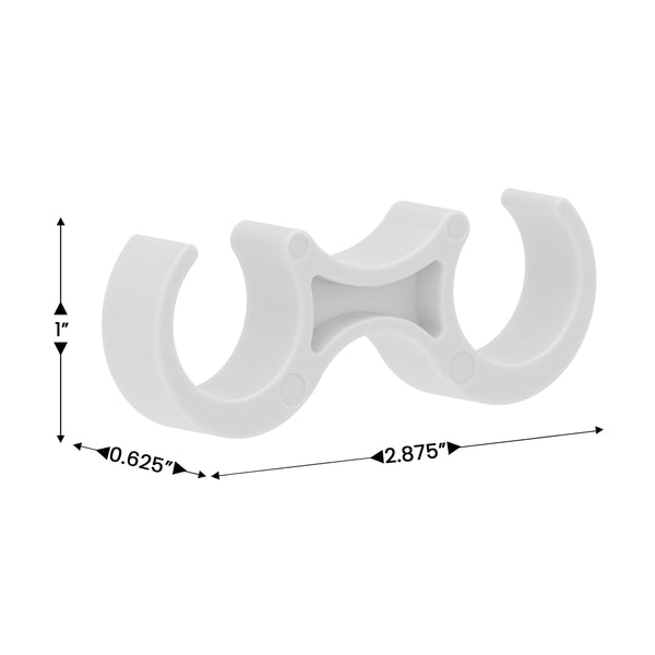 White |#| White Wide Plastic Ganging Clips - Set of 2 - Designed For .75" Diameter Frames